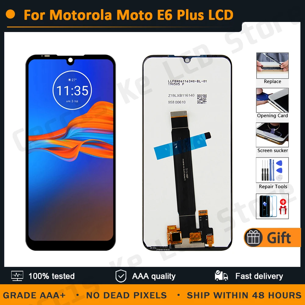 

6,1 "Оригинальный дисплей для Motorola Moto E6 Plus ЖК сенсорный экран сенсор дигитайзер в сборе Замена для E6Plus ЖК-дисплей с рамкой