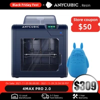 anycubic 4max pro 2 0 new fdm 3d printer 270210190mm with stepper drivers ultrabase platform including 0 5kg free pla filament
