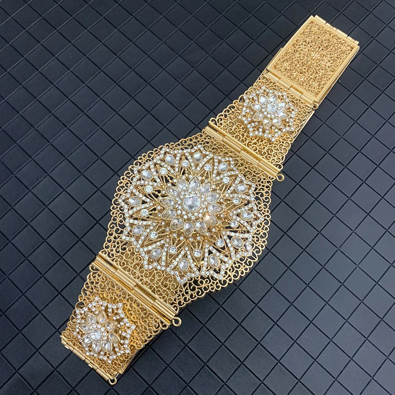 Arab fashion belt Women metal jewelry chain gold luxury bridal waist chain rhinoceros Caftan belt