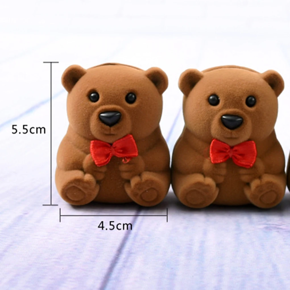 3 цвета мини милый медведь Jewllery подарочные коробки для колец и маленьких сережек