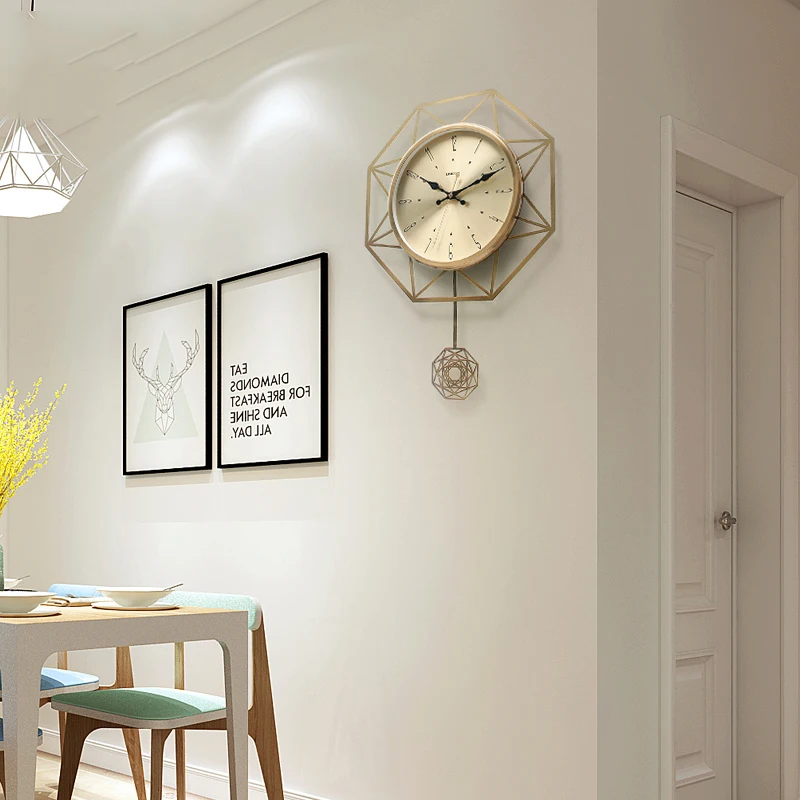 Современная декорация настенные часы простые бесшумные Модные металлические