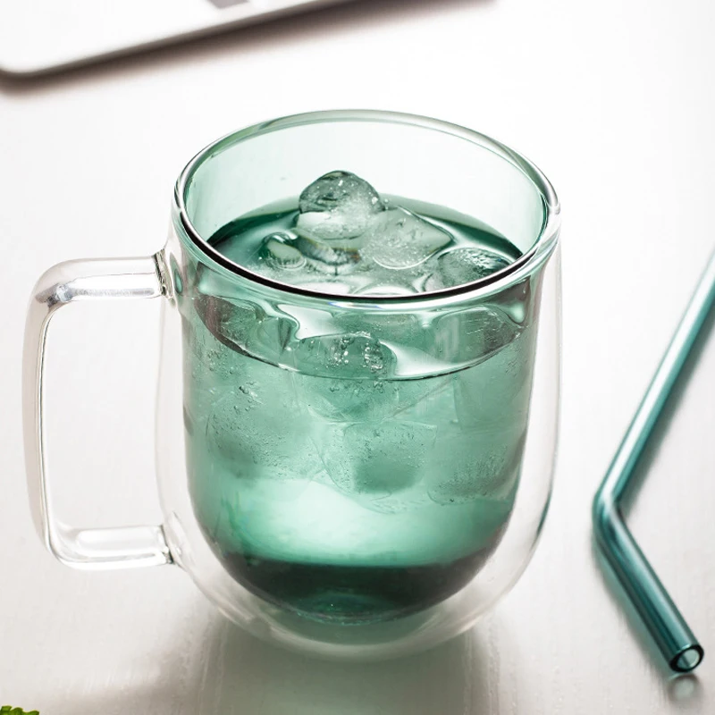 Стеклянная чашка с двойными стенками высокой емкости чашки для пива кофе