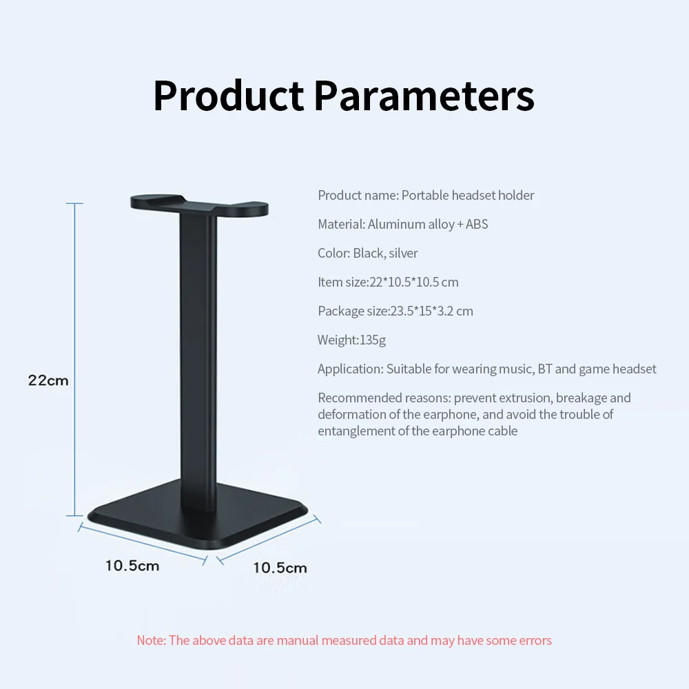 

Universal Aluminum Headphone Holder Portable Headset Holder Earphone Desk Display Stand Removable Bracket Hanger