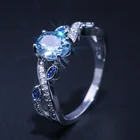 Женское кольцо с синим фианитом, обручальное Ювелирное Украшение