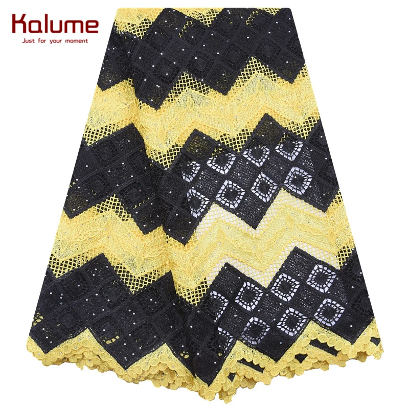 Высококачественный африканский гипюр Kalume кружевная ткань вышивка