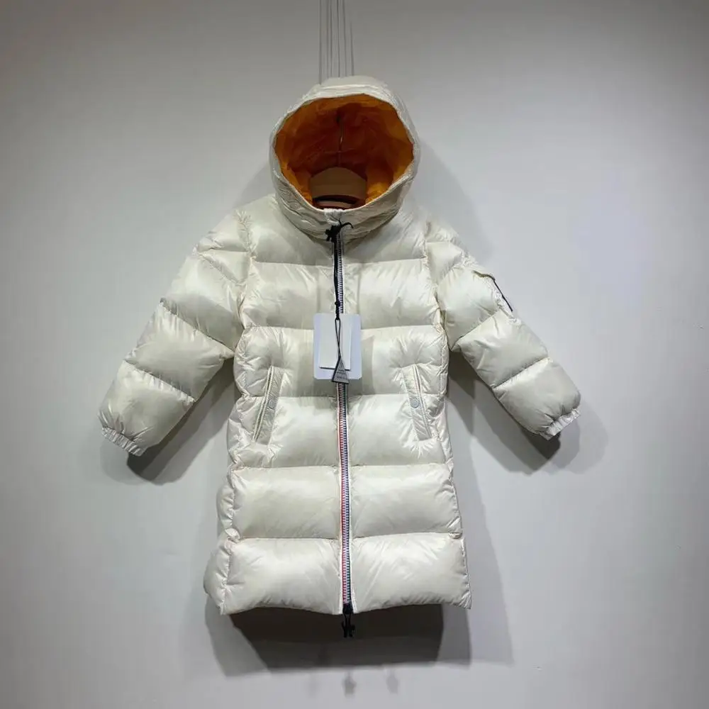 Утепленные длинные короткие куртки-пуховики для мальчиков и девочек из 90%