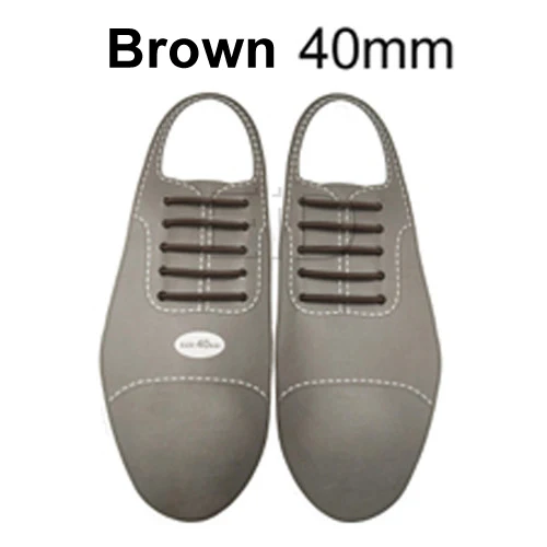 Brown 40mm EiD 10 шт./компл. 3 размера Мужская и женская кожаная обувь без шнурки без завязок эластичная силиконовая обувь кружево подходит 2 цвета - Цвет: Brown 40mm