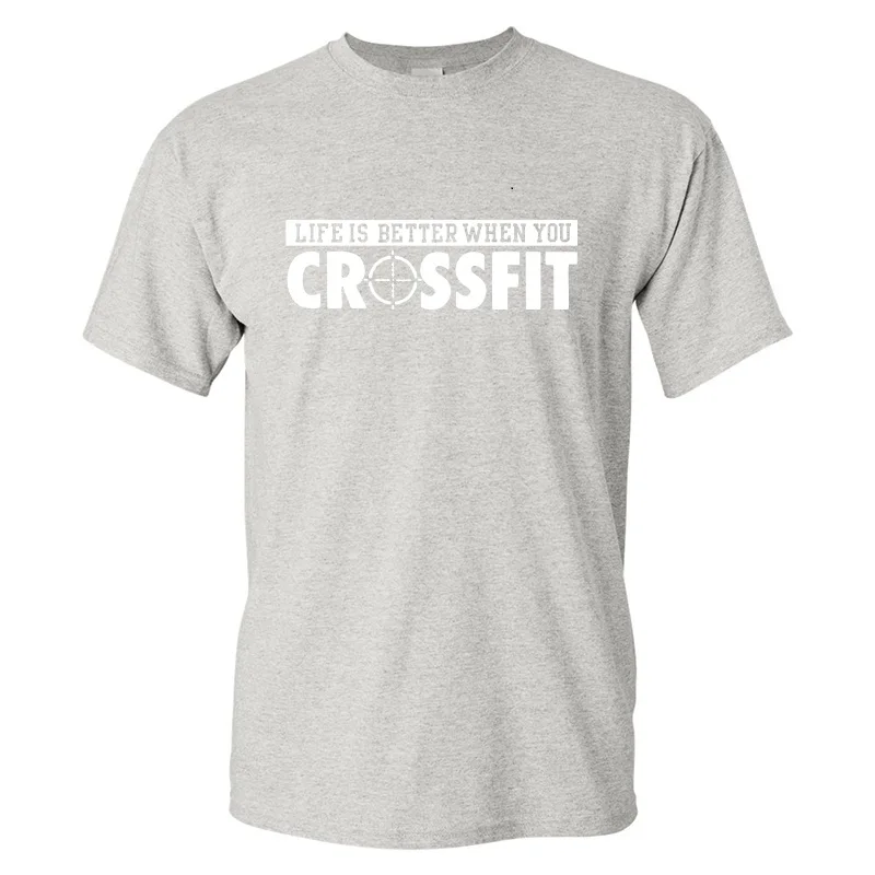 Летний топ с коротким рукавом camisetas Crossfit spartan Мужская футболка тренировочный топ для тренажерных залов утяжелители фитнес хлопковая футболка - Цвет: Gray-H