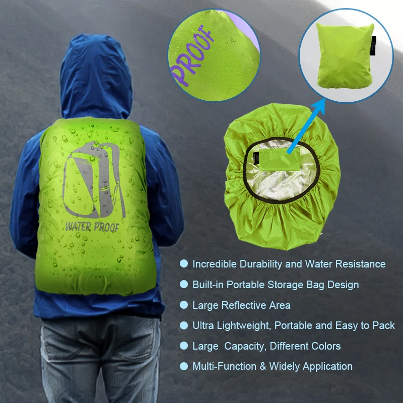 

Backpack Rain Cover Waterproof Reflective for 20-80L,Camo Tactical Outdoor Camping Hiking Climbing Dust Raincover No Cross Strap