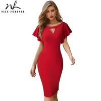 nice forever summer women solid color elegant hollow out dresses cocktail wedding party bodycon slim dress b673