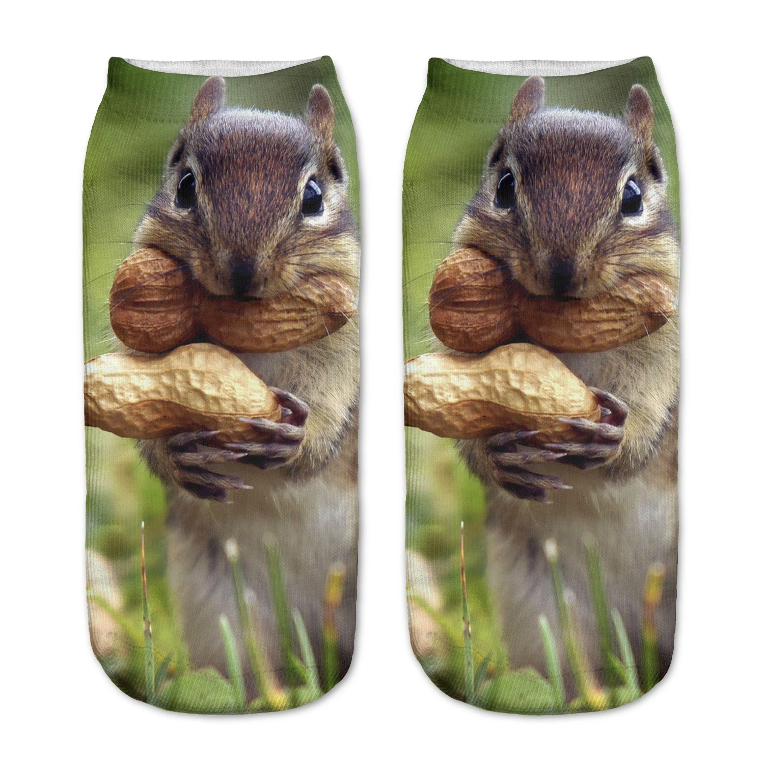 Милые хлопковые носки с 3D-принтом животных Волк/Сова/лошадь/медведь брикет для