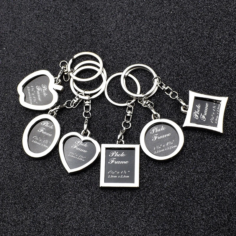 

Picture Photo Frame Keychains Insert Picture Key Finder Durable Creative Heart Photo Frame Metal Alloy Useful Keychain Key Ring