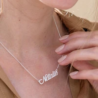 custom personalized name necklace stainless steel custom letter women nameplate pendant choker necklaces jewelry birthday gift