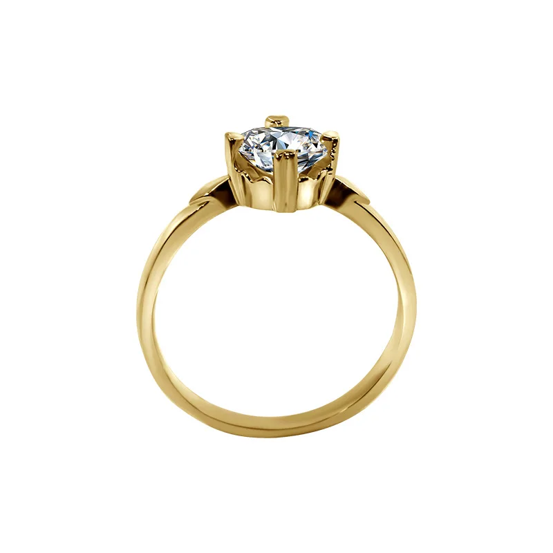 

Luxury Female White Crystal Stone Ring Promise Gold Silver Color Engagement Ring Vintage Round Zircon Wedding Rings For Women