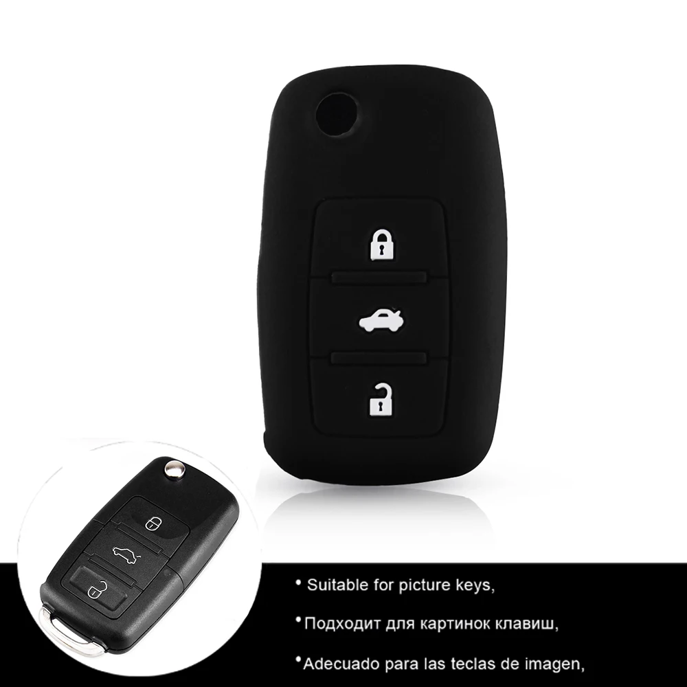 Силиконовый чехол KEYYOU для ключей автомобиля VW Golf 4 5 6 Bora Jetta Polo Beet Passat Skoda Octavia A5 Fabia