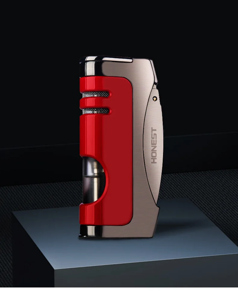 

HONEST Luxury Lighter Metal Jet Torch Gas Butane Lighter Turbo Windproof Blue Flame Inflatable Cigarette Lighter Cheap Lighters