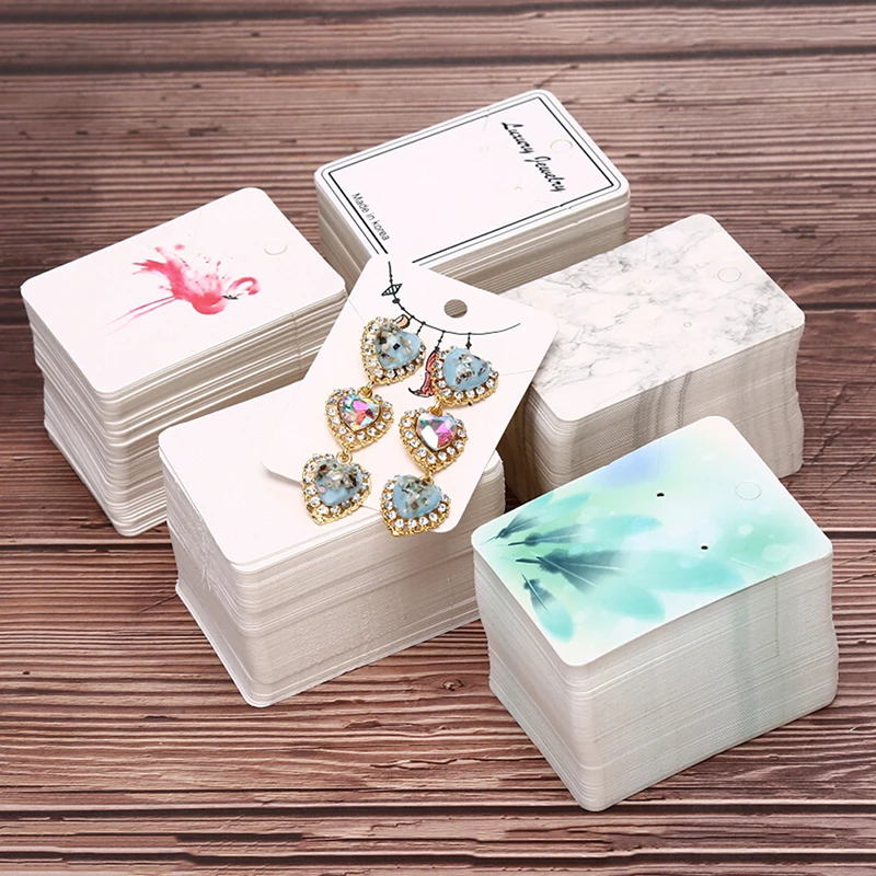 100 шт./компл. 5 стилей витрины для сережек карточки украшений бумажные органайзеры