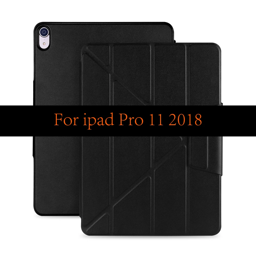 Для ipad Pro 11 12,9 чехол, умный чехол для ipad Pro 11 чехол на магните из искусственной кожи противоударный чехол для ipad Pro 12,9 дюйма Чехол - Цвет: Black For Pro 11