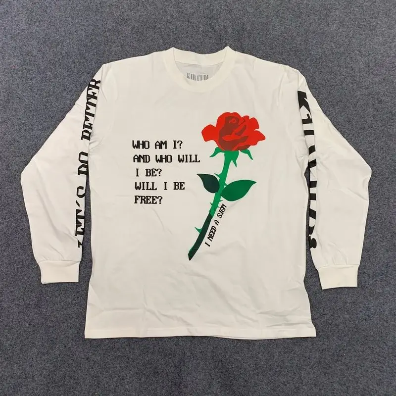 

19SS CPFM.XYZ Rose Long Sleeve T Shirts Men Women Latest Fall/Winter Hip Hop Kanye West Cotton Cpfm T-shirts xxxtentacion