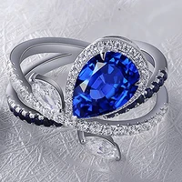huitan luxury big water drop shape cubic zirconia cross rings for women noble evening party finger accessories statement jewelry