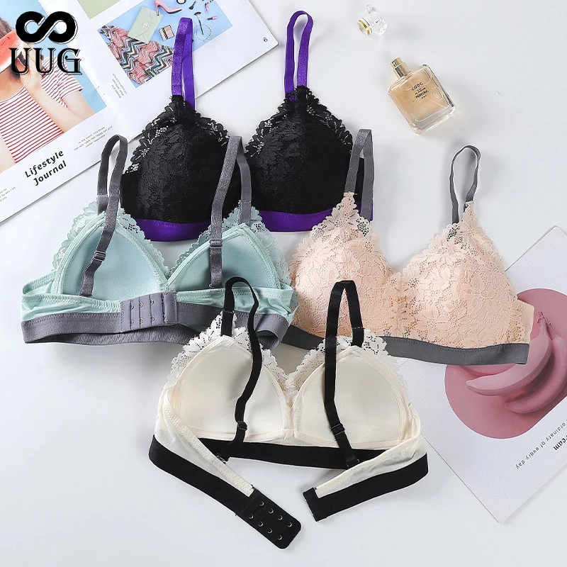 

UUG Sexy Bralette Bras For Women Underwear Lace Intimates French Style Push Up Brassiere Crop Top Lingerie Female Bra 70B-85B
