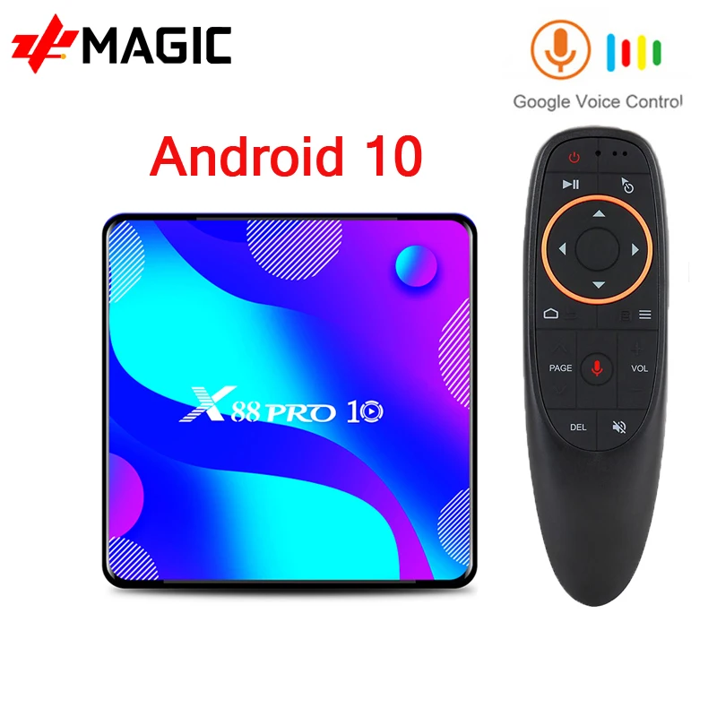 X88 Pro 10 ТВ приставка Android 0 4 Гб 64 128 Rockchip RK3318 4K медиаплеер android Google Voice Youtube smart Box