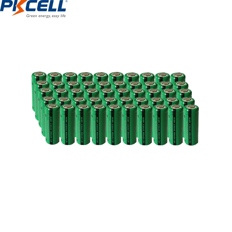 

50pcs PKCELL 2/3 AAA battery 400mAh 1.2V 2/3AAA NI-MH Rechargeable Battery NiMh 2/3aaa Batteries Industrial flat top Wholesale