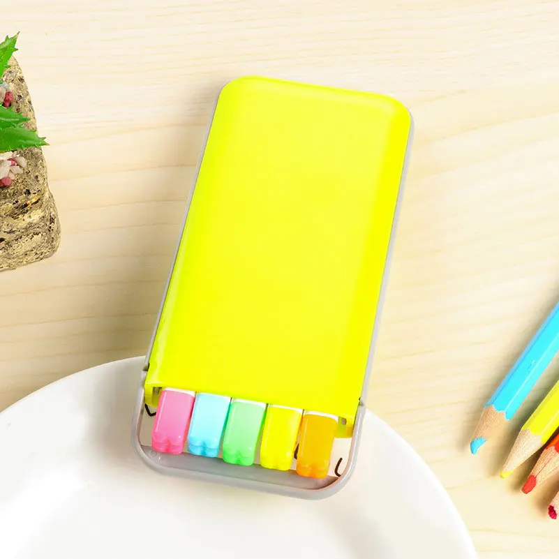 

5 Color Art Marker Highlighter Pen Set Thick Tip for Student Home Office Fluorescent Pen FOU99