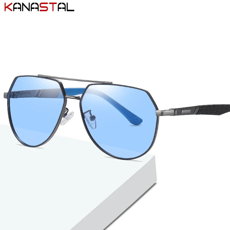 

Men Polarized UV400 Sunglasses Metal Double Beam Sunshade Toad Mirror Fishing Driving Outdoor Sports Sun Eyewear Women Fashion