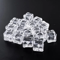 16pcs fake ice cubes reusable artificial clear acrylic crystal cubes whisky drinks display photography props wedding party decor