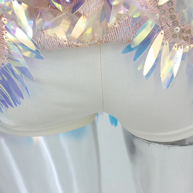 Женское платье без бретелек Fuedage летнее с блестками и кисточками мини для клубной