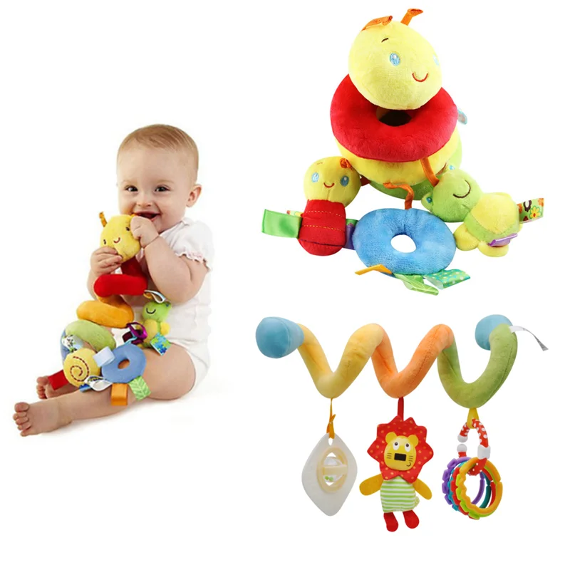 

Погремушки для детской кроватки, детские мобильные Мультяшные подвесные игрушки для новорожденных, плюшевые спиральные игрушки для новоро...