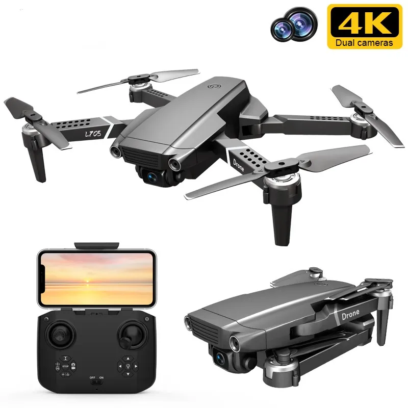 

2021 New L705 Mini Drones With Dual Camera HD 4K Fpv Air Pressure Height Maintain Foldable Quadcopter RC Helicopter Toys Gifts
