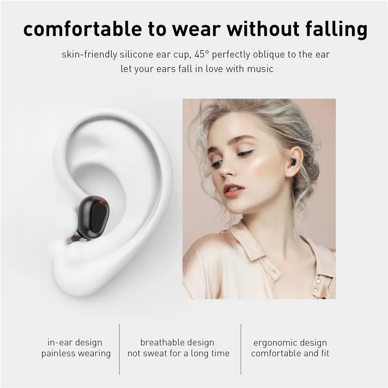 TWS наушники USLION Беспроводные с поддержкой Bluetooth 5 0 и зарядным футляром|Наушники