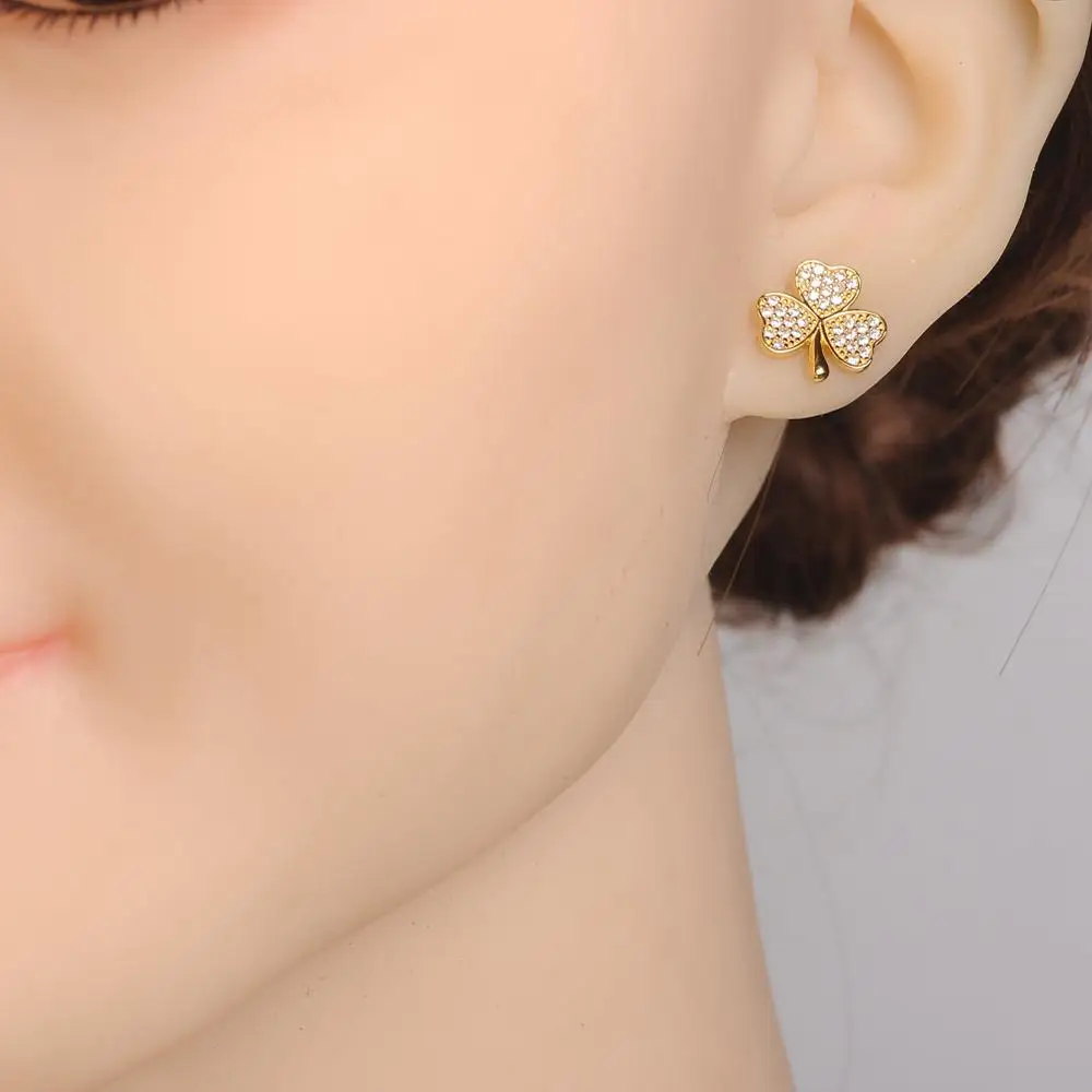 Женские серебряные серьги-гвоздики с зеленым кубическим цирконием ирландский