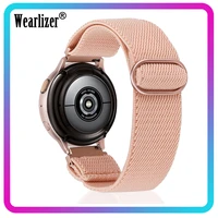 wearlizer nylon solo loop strap for samsung galaxy watch 3 41mm adjustable elastic scrunchie watch band for samsung active2 40mm