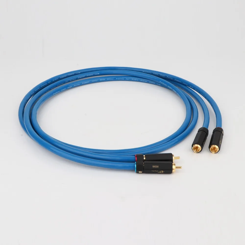 

Pair ST-48B Silver Plated RCA To RCA Extension Cable With Gold Plated RCA Plug