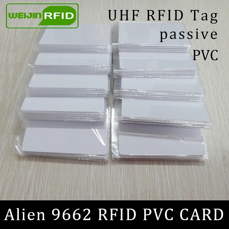 RFID-метка, UHF, ПВХ-карта Alien 9662 EPC6C 915 МГц 868 МГц 860-960 МГц Higgs3 85,7*54*0,8 мм, смарт-карта на большие расстояния, пассивные RFID-метки