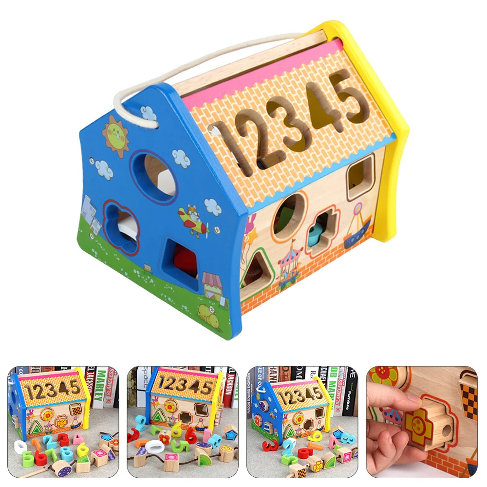 

1Pc Wooden Number House Kids Cognitive Educational Clock Palything