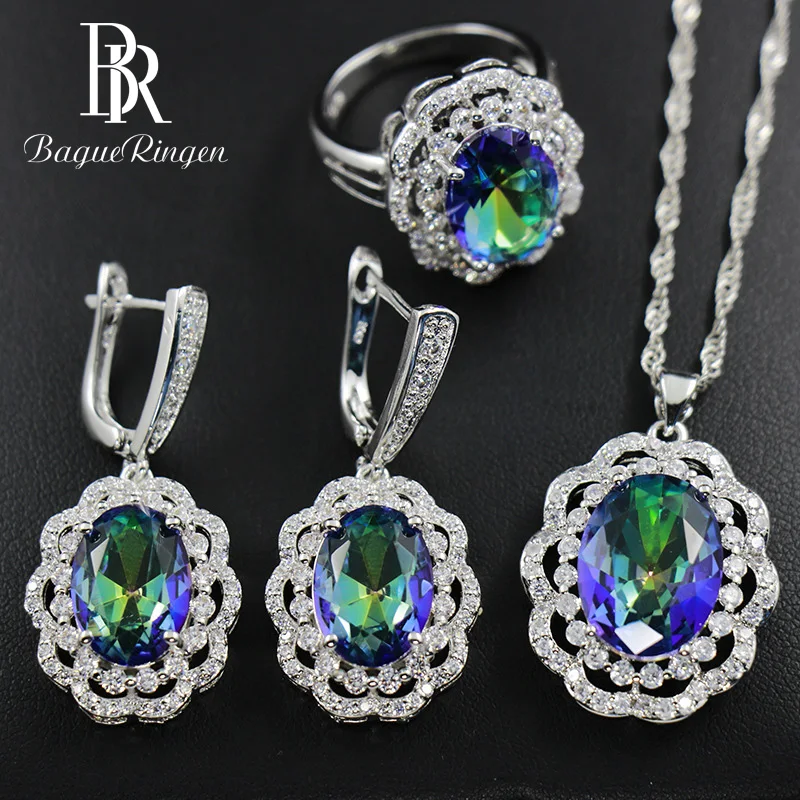 Женский ювелирный комплект из колье и серёг серебра 925 пробы|Ювелирные наборы| |