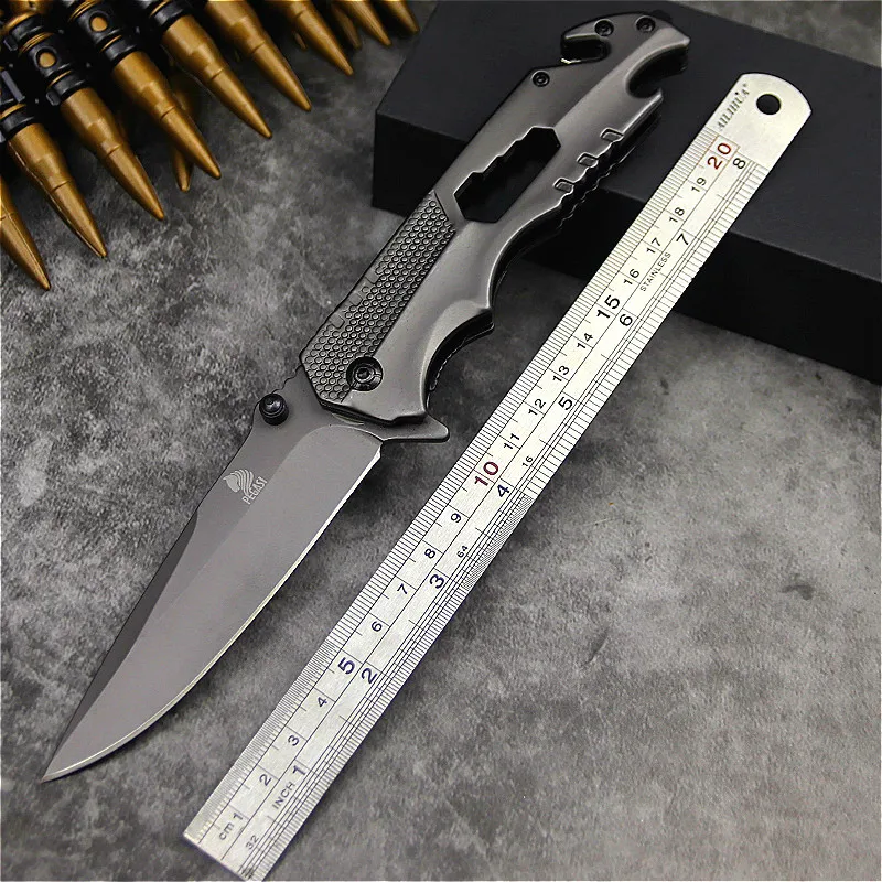 PEGASI 9.2in 9 cr18 tactical outdoor folding knife survival combat EDC hunting + oil grindstone | Инструменты