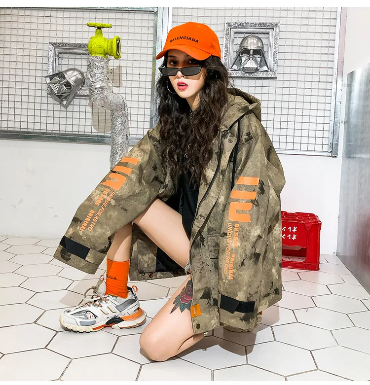 NoEnName_Null Женская куртка более размера с рукавом Осень 2019 бомбер большими