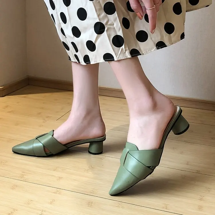 

half slippers women's 2020 summer new fashion wear comfortable thick heel antiskid lazy cool slippers