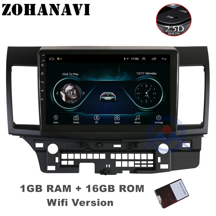 ZOHANAVI 2.5D Android 9,0 Автомобильный мультимедийный плеер для Mitsubishi Lancer EX EVO Lancer 10 2008- автомобильный Радио dvd gps навигация - Цвет: 1G 16G Canbus