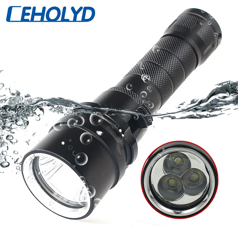 

Original Cree XM-L 2 U3 T6 Diving Flashlight Torch Lamp Lanterna Waterproof 120 Meter Led Bulbs Light Stepless Dimming Ceholyd