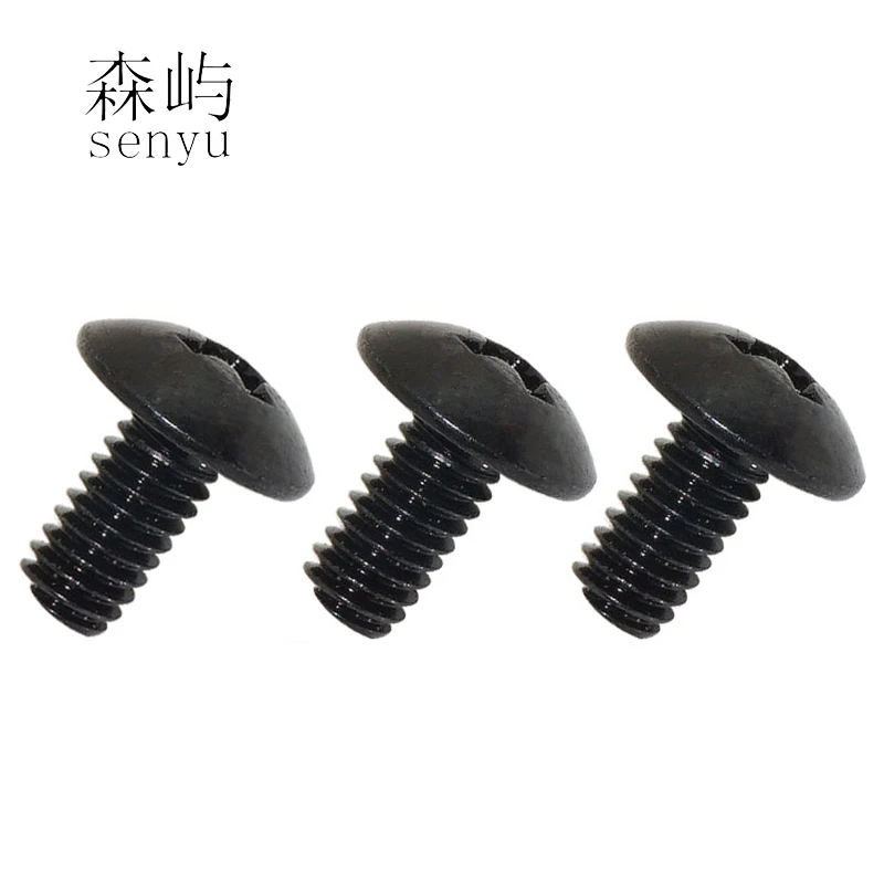 LuChang 200PCS Truss Screws Mushroom Head Flat Machine Screw Srosses Socket bolts cross slot bolt Black Pan Padded Bolt | Обустройство