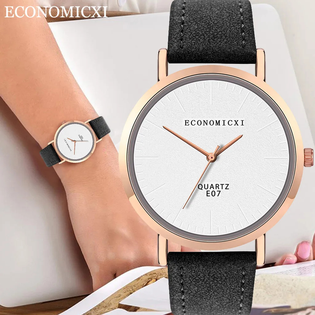 

2021 NEW Watch Women Fashion Casual Leather Belt Waterproof Watches Simple Ladies' Simple Dial Quartz Clock Dress Wristwatches