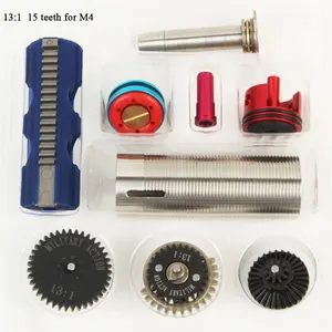 15 зубьев поршня13:1 Высокоскоростная передачацилиндрпоршневая головкапружинная направляющаянасадка Настройка набор для M4 AK G36 MP5 Ver.23 страйкбол AEG