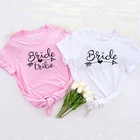 Женская футболка с изображением сердец и стрел, белая, розовая, надпись Bride Tribe, кавайная, для девичника, отряд 