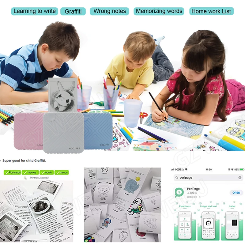 Новый карманный беспроводной мини-принтер 58 мм Bluetooth фотопринтер 4 0 для Android iOS